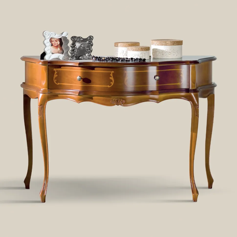 Consolle Ingresso Classica in Legno con 1 Cassetto Made in Italy - Leonor