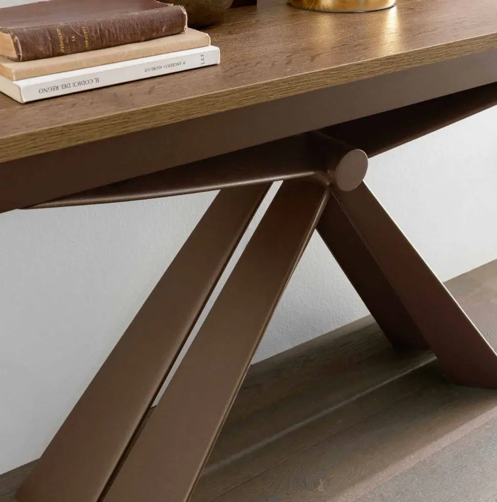 Consolle in Legno e Metallo Allungabile Fino 295 cm Made in Italy - Timedio