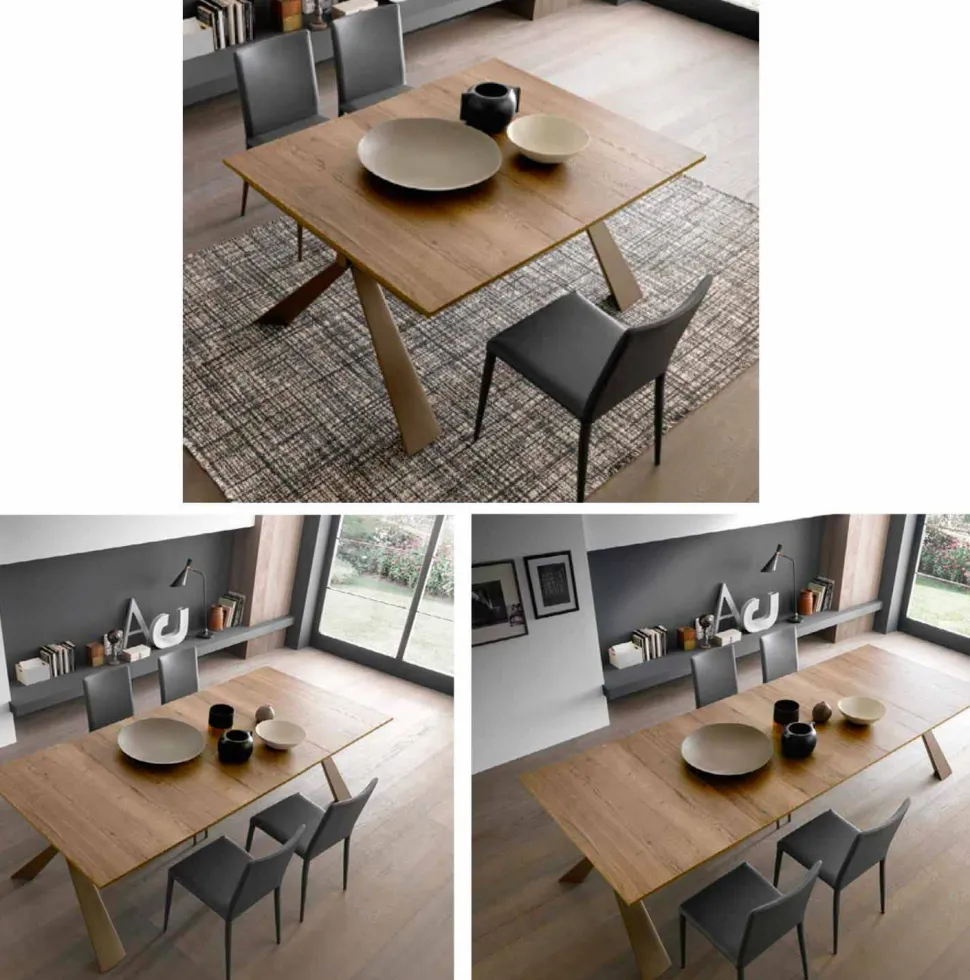 Consolle in Legno e Metallo Allungabile Fino 295 cm Made in Italy - Timedio