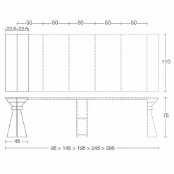 Consolle in Legno e Metallo Allungabile Fino 295 cm Made in Italy - Timedio