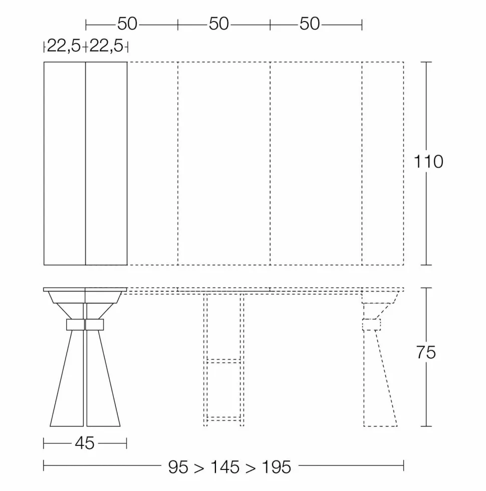 Consolle in Legno e Metallo Allungabile Fino 295 cm Made in Italy - Timedio