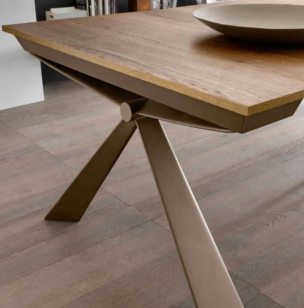 Consolle in Legno e Metallo Allungabile Fino 295 cm Made in Italy - Timedio