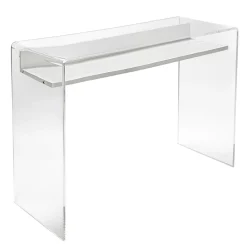 Consolle in Plexiglass Trasparente con Ripiano in Legno di Design - Carducci