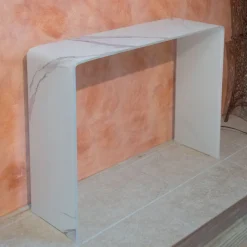 Consolle in Vetro Curvato Temperato 10mm Effetto Marmo - Agordo