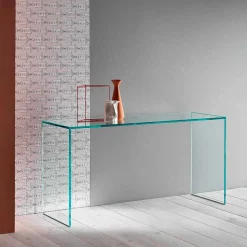 Consolle in Vetro Extrachiaro Design Minimale Made in Italy 2 Dimensioni - Selex