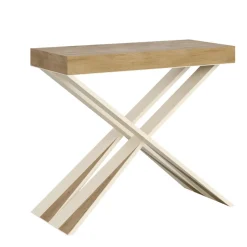 Consolle Moderna Allungabile a 300 cm con Telaio Bianco Made in Italy - Specchio