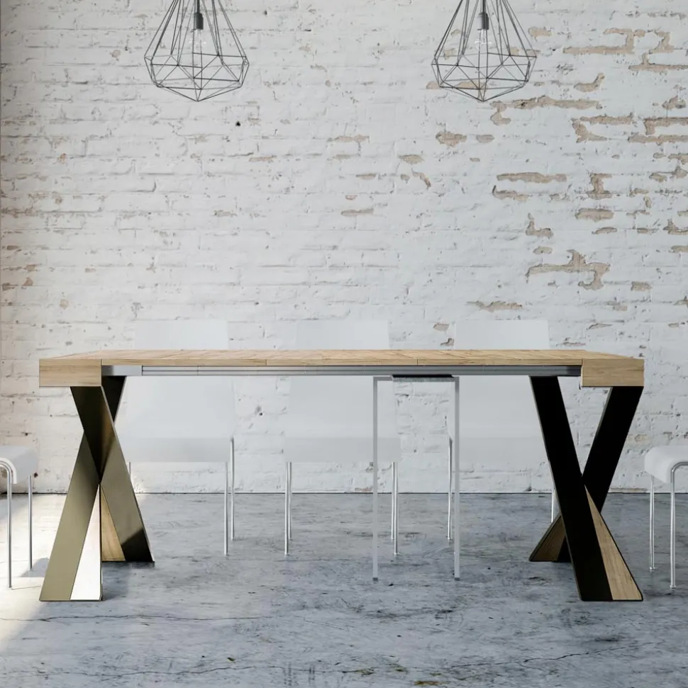 Consolle Moderna Allungabile a 300 cm con Telaio Antracite Made in Italy - Avventura