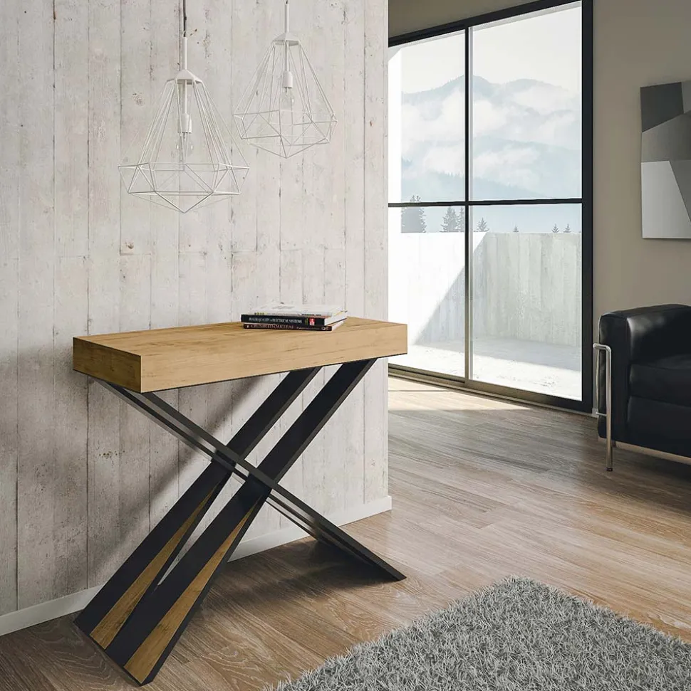 Consolle Moderna Allungabile a 300 cm con Telaio Antracite Made in Italy - Avventura