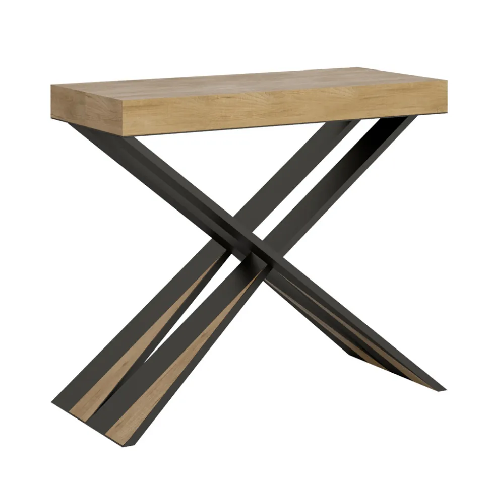 Consolle Moderna Allungabile a 300 cm con Telaio Antracite Made in Italy - Avventura
