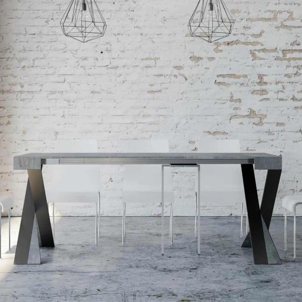Consolle Moderna Allungabile a 300 cm con Telaio Antracite Made in Italy - Avventura