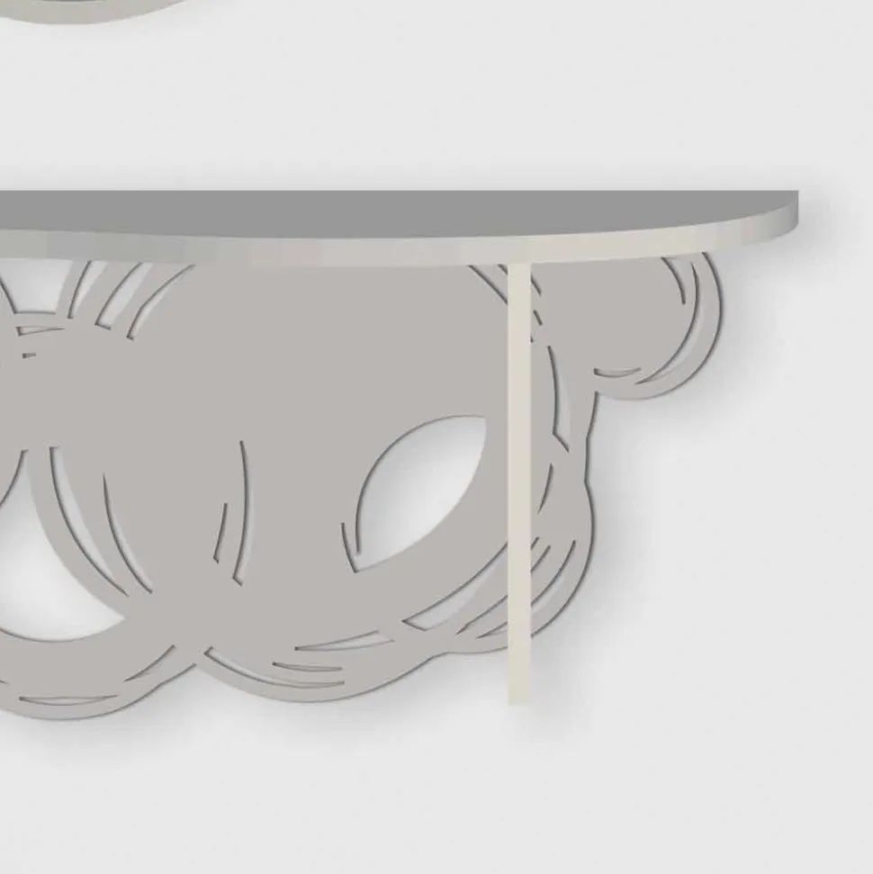 Consolle Moderna di Design in Legno Sabbia e Beige da Fissare a Parete - Orbita