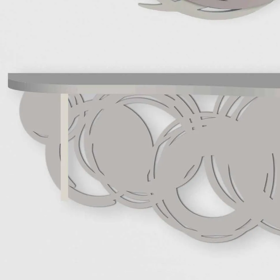 Consolle Moderna di Design in Legno Sabbia e Beige da Fissare a Parete - Orbita