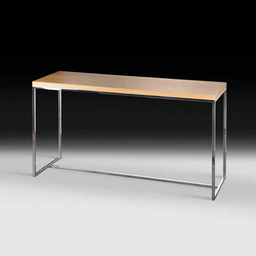 Consolle rettangolare in legno e metallo 100% Made in Italy Flora