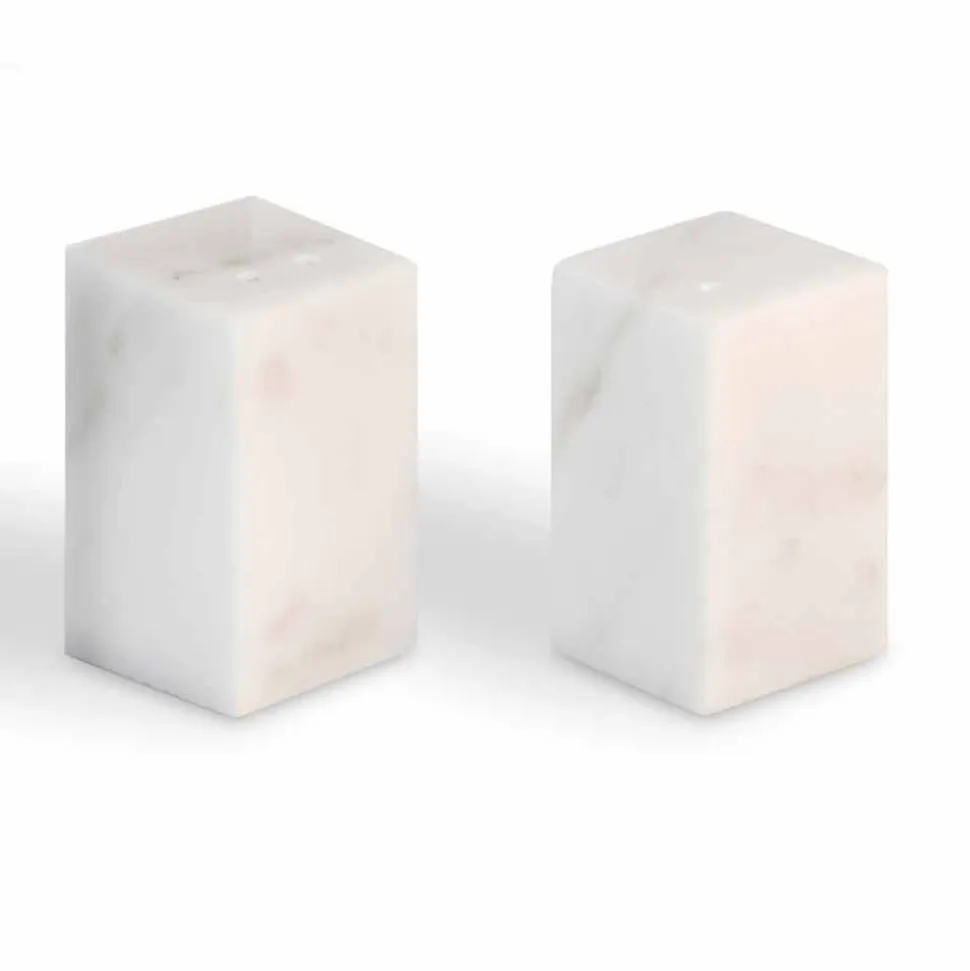 Contenitori per Sale e Pepe in Marmo Bianco di Carrara Made in Italy - Julio