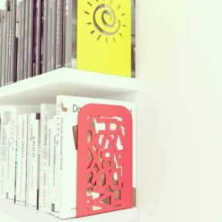 Coppia di fermalibro moderni “Blokko” by Mabele, artigianato Made in Italy