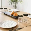 Coppia di Vassoi in Acciaio Laccato Nero o Dorato Design Moderno - Savona