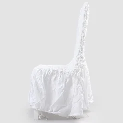 Coprisedia con Schienale Elegante per Soggiorno in Lino Ricamato - Panteo