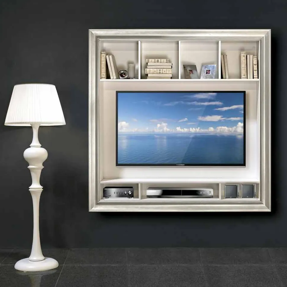 Cornice portaplasma da parete legno fatta a mano made in Italy Mirko
