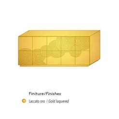 Credenza a 10 ante Ardesia, design moderno, bianca, nera oppure oro