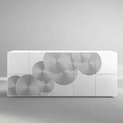 Credenza a 10 ante Ardesia, design moderno, bianca, nera oppure oro
