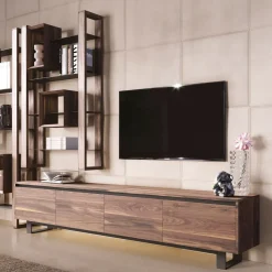 Credenza Bassa in Legno con Base in Metallo Made in Italy - Berta