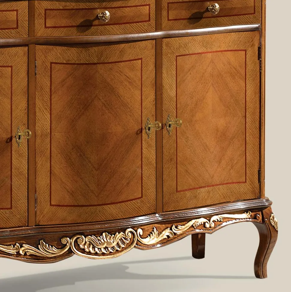 Credenza Classica da Interno in Legno Bianco o Noce Made in Italy - Chantilly