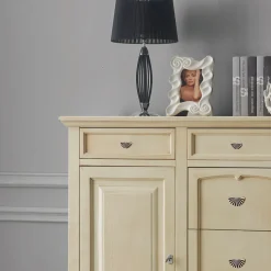 Credenza Classica in Legno Tanganica con 6 Cassetti e 2 Ante Made in Italy - Bragi