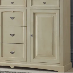 Credenza Classica in Legno Tanganica con 6 Cassetti e 2 Ante Made in Italy - Bragi