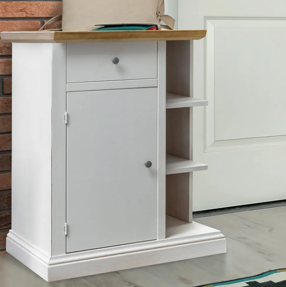 Credenza con 1 Anta, 1 Cassetto e 3 Vani a Giorno Made in Italy - Hoder