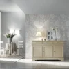 Credenza con 3 Ante e 3 Cassetti in Avorio Patinato Made in Italy - Gleti