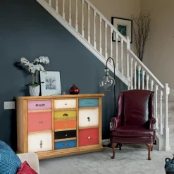 Credenza con Cassetti Tutti Colorati e Maniglie Diverse Made in Italy - Shiva