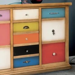 Credenza con Cassetti Tutti Colorati e Maniglie Diverse Made in Italy - Shiva