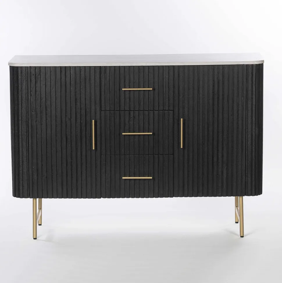 Credenza con Piano in Marmo e Struttura in Legno di Mango - Pescatore