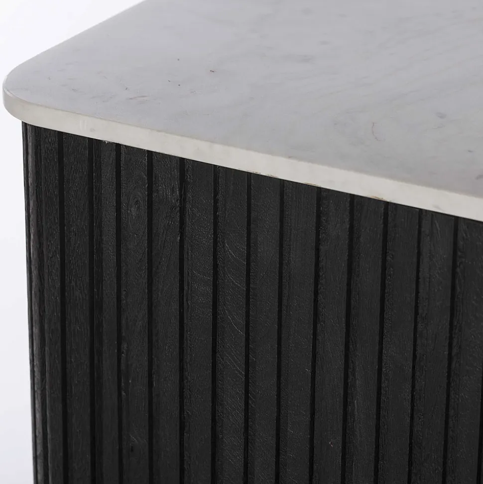Credenza con Piano in Marmo e Struttura in Legno di Mango - Pescatore
