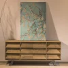 Credenza da Soggiorno con 2 Ante Centrali e 6 Cassetti Laterali - Slide