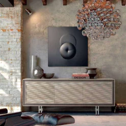 Credenza design moderno in legno massello, l.192xp.50cm, Teresa