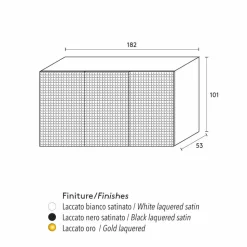 Credenza design moderno nera con 2 ante e cassettone estraibile Flora