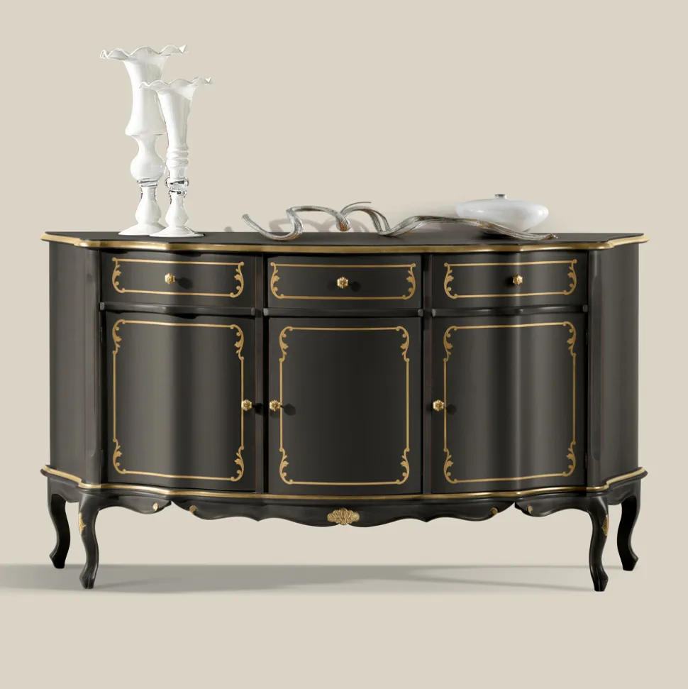 Credenza di Lusso con 3 Ante e 3 Cassetti in Legno Made in Italy - Leonor