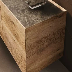 Credenza in Legno a 3 Ante con Base in Cristallo Temperato Made in Italy - Soraya