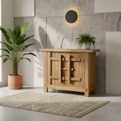 Credenza in Legno di Pino Naturale Invecchiato con 2 o 4 Ante - Aituno