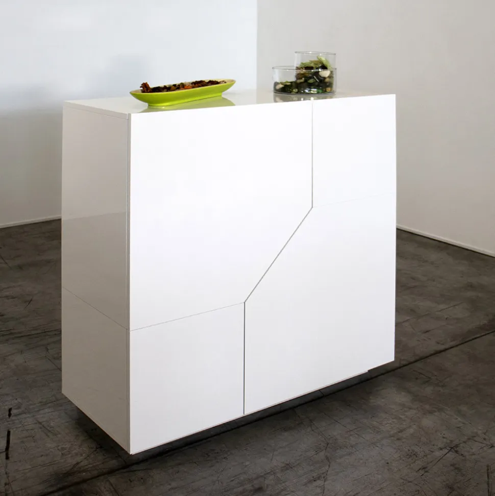 Credenza in Legno Nobilitato 3 Vani e 2 Mensole Made in Italy - Alyssa
