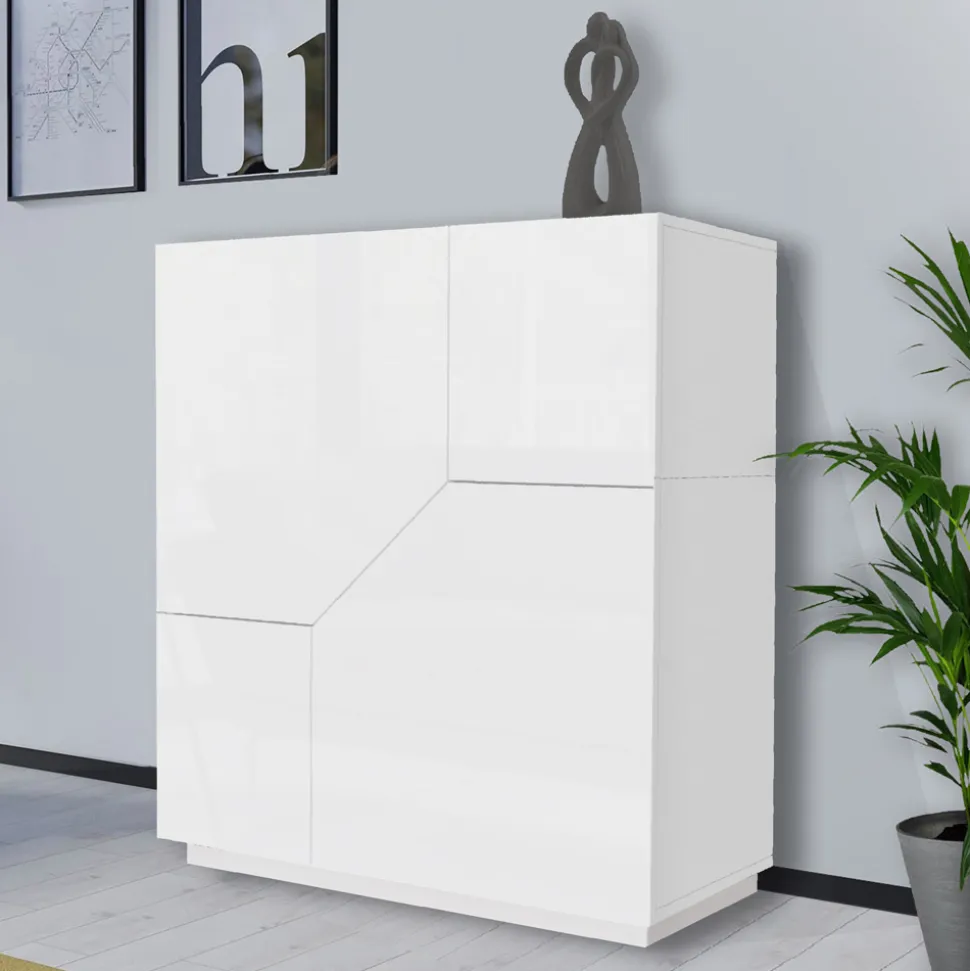 Credenza in Legno Nobilitato 3 Vani e 2 Mensole Made in Italy - Alyssa