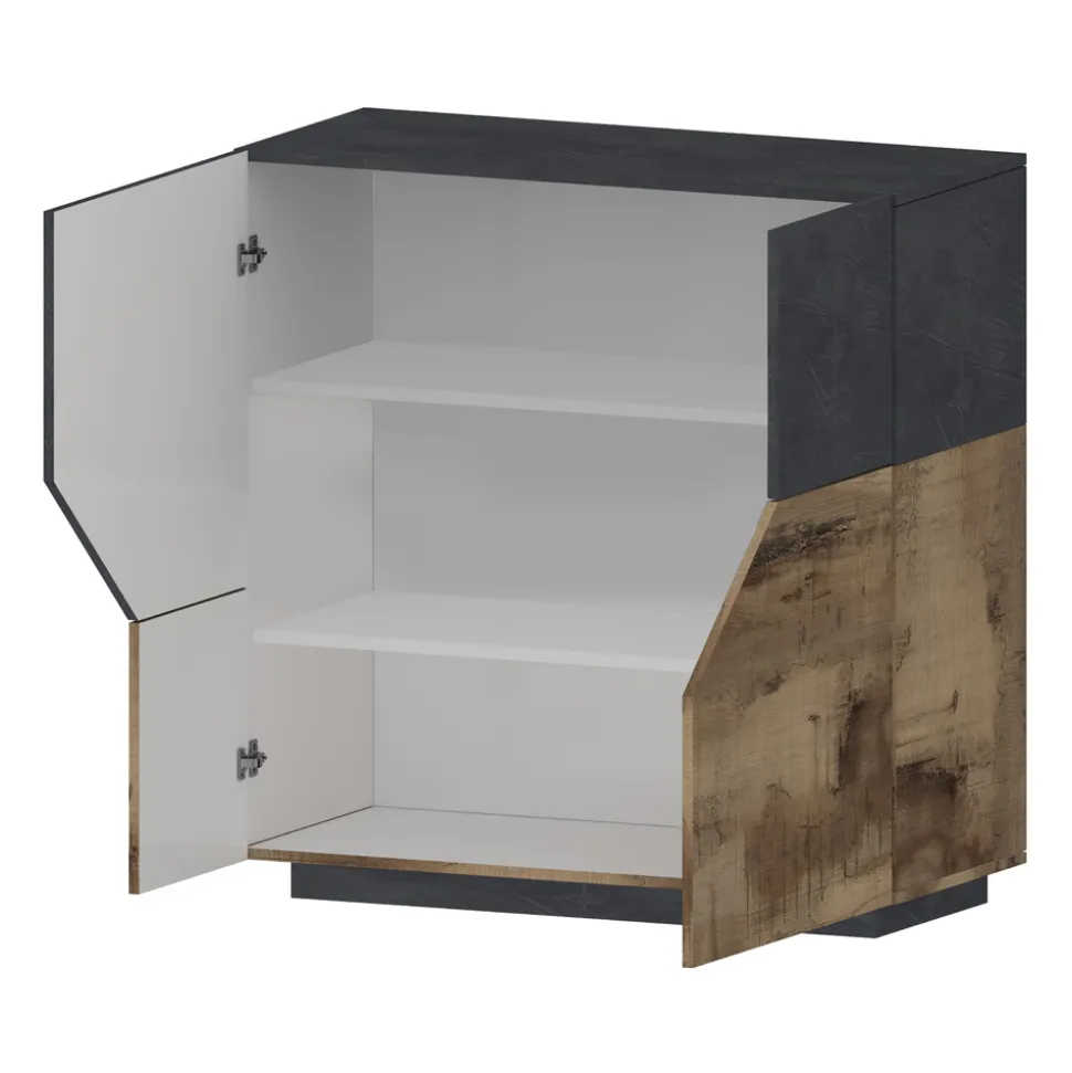 Credenza in Legno Nobilitato 3 Vani e 2 Mensole Made in Italy - Alyssa