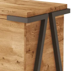 Credenza in Legno Rovere e Metallo con 2 Ante e Vano a Giorno Made in Italy - Jennifer