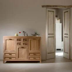 Credenza in Teak Massello con 3 Ante e 8 Cassetti - Quan