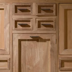Credenza in Teak Massello con 3 Ante e 8 Cassetti - Quan