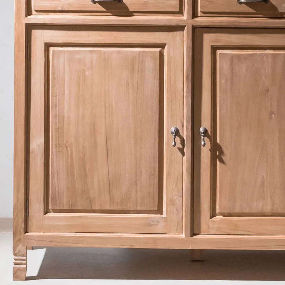 Credenza in Teak Massello con 3 Ante e 4 Cassetti - Judo