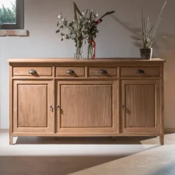 Credenza in Teak Massello con 3 Ante e 4 Cassetti - Judo