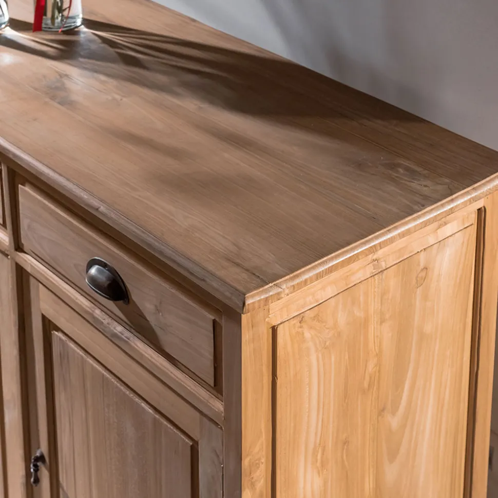 Credenza in Teak Massello con 3 Ante e 4 Cassetti - Judo