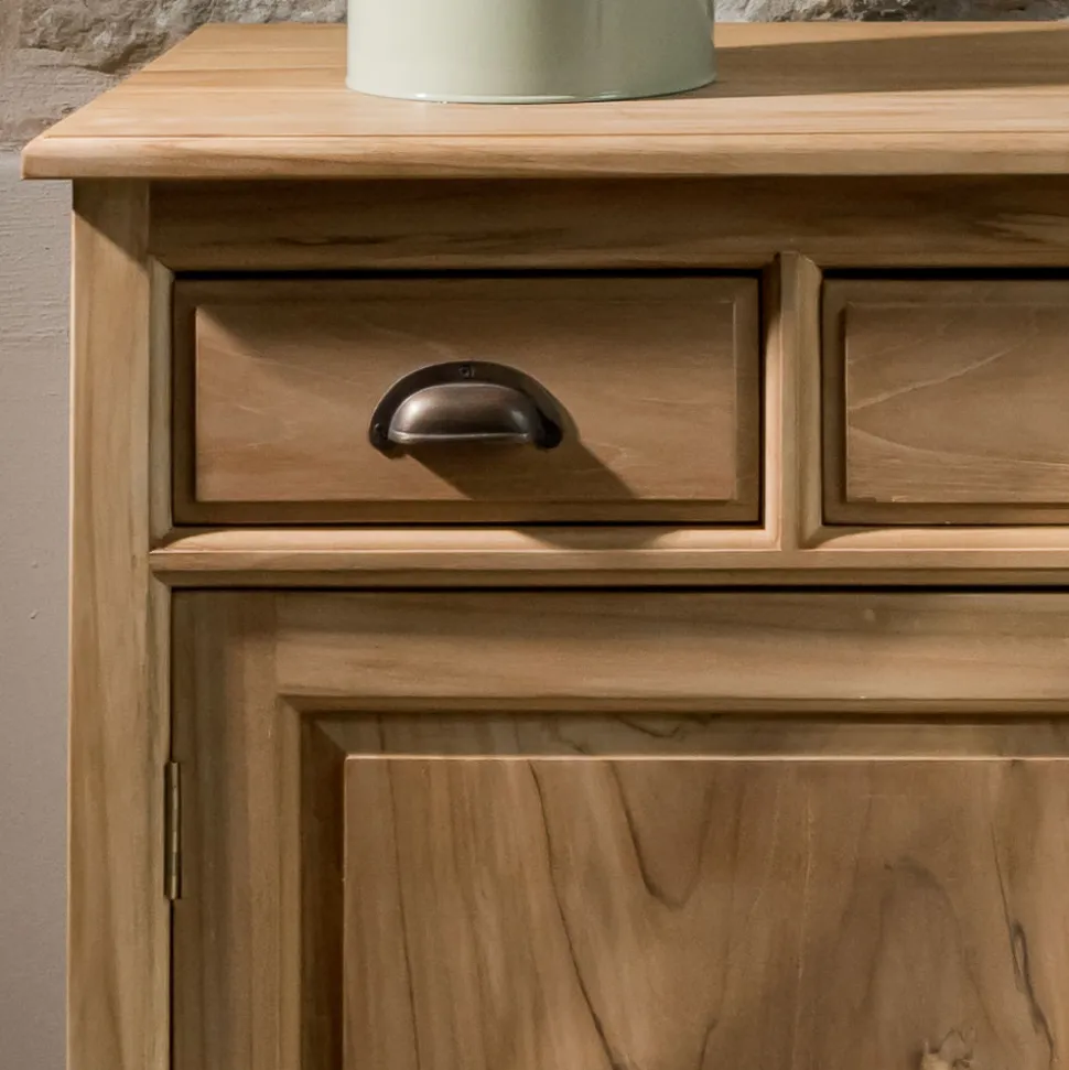 Credenza in Teak Massello con 2 Ante e 3 Cassetti - Karate